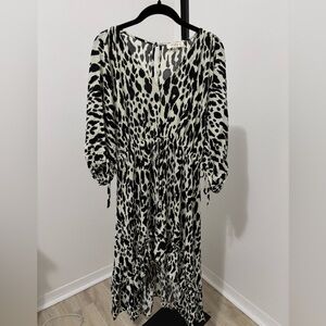 Umgee Black and White Leopard Print Dress